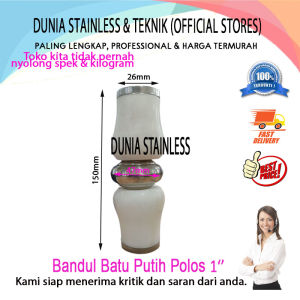 Bandul Batu Putih Polos 1in aksesoris stainless steel