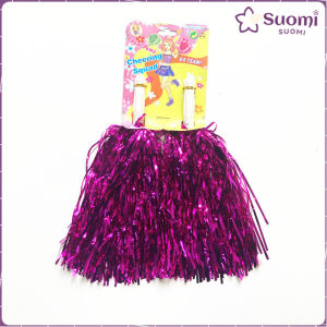 Suomi Cheerleader Metallic Foil PomPoms with Handle for Sports Cheers Ball Dance Fancy Dress Night Party