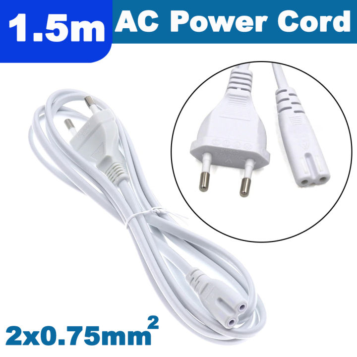 สายไฟ AC แบบ 2 รู สีขาว ยาว 1.5 เมตร 1.5M 2-Prong Port AC Power Cord ...
