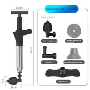 High Pressure Toilet Plunger Drain Unblocker Powerful Manual Pneumatic Dredge Equipment