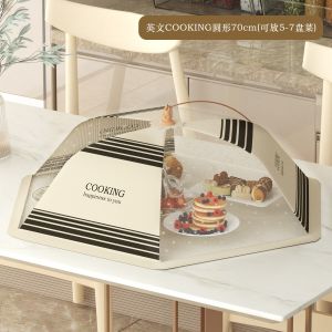 Foldable Table Food Cover Umbrella Style Dining Table Leftover Food Cover Anti Fly Mosquito Dust Covers Kitchen Cooking Tools