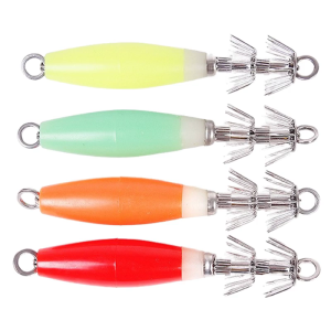 4Pcs Fishing Hard Baits Set for Freshwater and Saltwater Fishing Enthusiasts Glowing Shrimp Cuttlefish Jig Hook Lures
