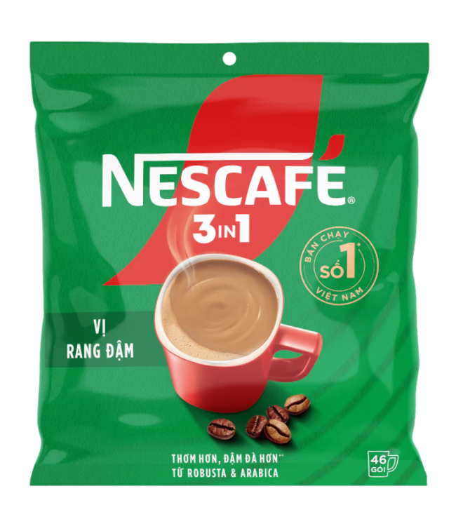 Nescafe 3in1 cà phê rang xay hòa tan đậm vị cà phê (bịch 46 gói x 17g ...