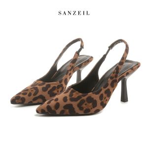 Sanzeil Zoei Leopart - Sepatu Wanita Heels 9cm Hak Tinggi Pesta 7667