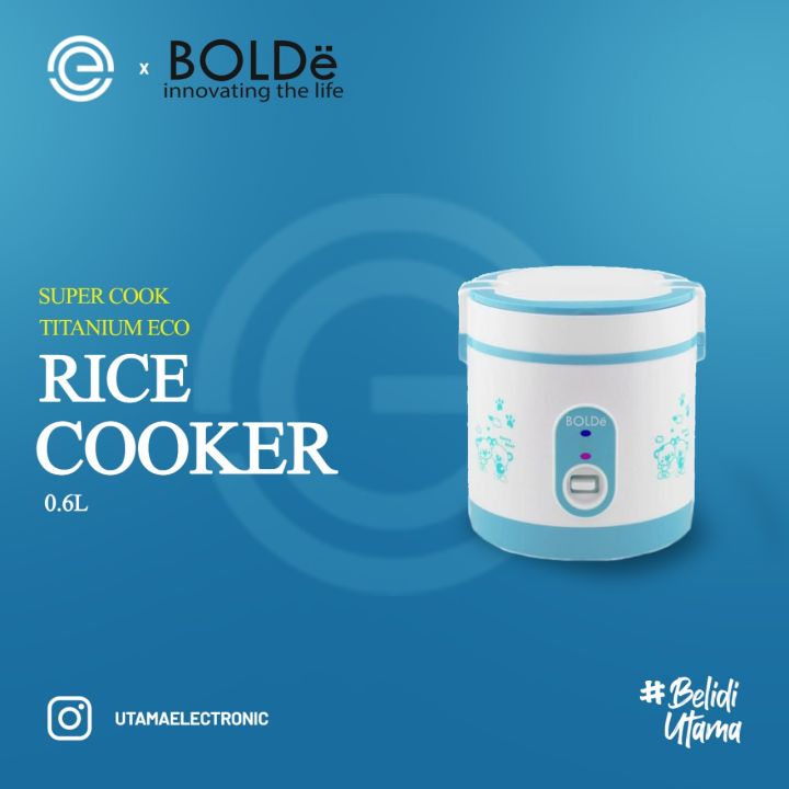 BOLDe Rice Cooker Mini 0.6 Liter SUPER COOK TITANIUM Lazada Indonesia