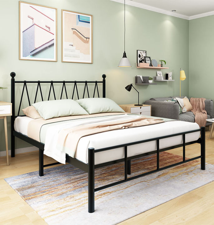 Iron Frame Bed 120*200cm Stainless Steel Bed High Load-bearing Heavy ...