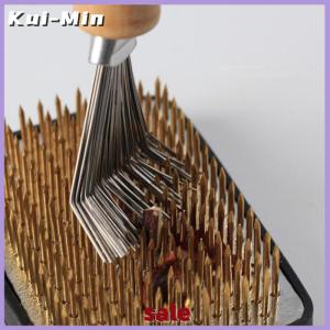 Kui-Min แปรงทำความสะอาดทรงกบดอกไม้สไตล์ญี่ปุ่นสำหรับการจัดดอกไม้แปรงทำความสะอาดคราดทำความสะอาดเข็มดอกไม้