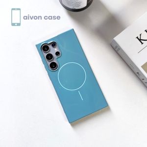 Soft Case Casing Luxury Magnetic Glossy For Samsung Galaxy S25 S24 S23 S22 Ultra Plus FE A56 A55 A36 A16 5G 4G Case Magnetik Glossy Wireless Charger EC-256