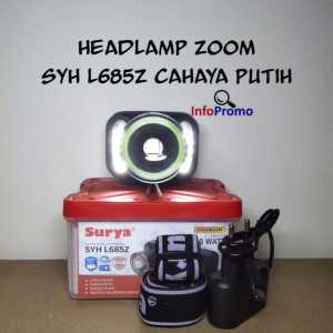 Senter Kepala Surya LED SYH-L685Z 68W Zoom Premium Cahaya Putih Headlamp Rechargeable Original.