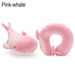 Deformable U-shape Travel Pillow Penguin Whale Fluffy Pillows Cushion Toy Neck Pillow Headrest Protection Neck