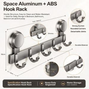 Suction Cup Hook No Drill Heavy Duty Wall Hook Self Adhesive Hook Strong Load Bearing Bathroom Towel Clothes Hanger Rack Organizer