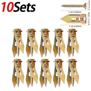 60PCS Self Drilling Drywall Anchors with Screws Heavy Duty Zinc Plated Metal Expansion for Photo Frames Wall TV Shelf Straps