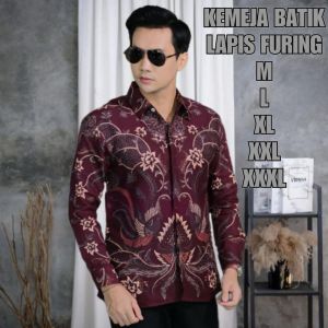KEMEJA BATIK SLIMFIT MODERN LAPIS FURING / KEMEJA BATIK PRIA LENGAN PANJANG / KEMEJA BATIK TERBARU