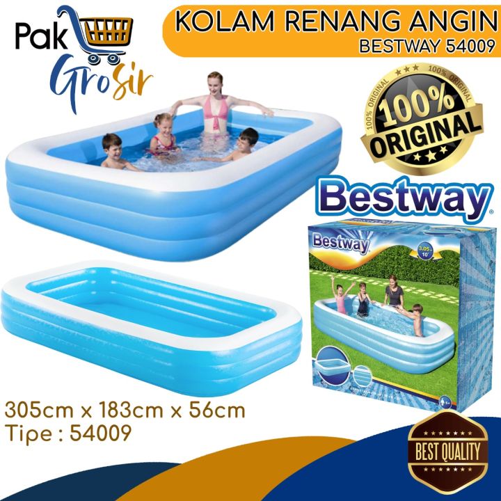Kolam Renang Bestway Deluxe Blue Rectangular Family Pool Rectangle