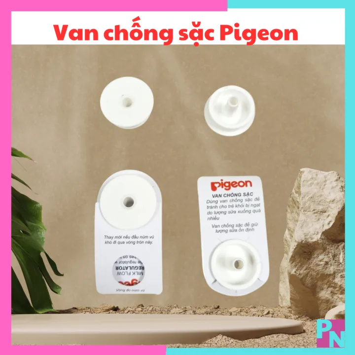 Van chống sặc Pigeon sử dụng cho tất cả các loại bình sữa cổ hẹp Kichi Mirai Jumi Wesser Agi giúp bé không bị sặc sữa (không BPA)