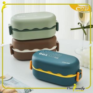 ONE-C780 Lunch Box Bento Set 850ML / Kotak Bekal Makan Siang Free Sendok / Kotak Makan 2 Tingkat Portable Anti Tumpah