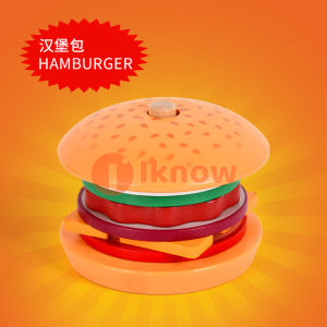 I know Toddler and Kids Preschool Wooden Hamburger Sandwich Stacking Toys Simulated Food Toys Preschool Educational Learning Toys Fine Motor Skills Toys