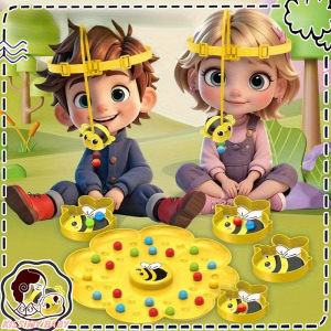 2-4 Person Bee Picking Competition Game Toys Kids Interactive Magnetic Fishing Toys