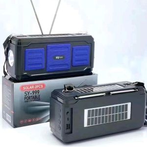 Fiata Portabel Wireless Speaker Solar Panel + Senter