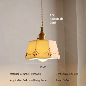 Chinese-style Retro Pendant Light Home Decor E27 Pendant Lamp Creative Ceramic LED Hanglamp for Dining Living Room Lampara Techo