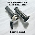 PAKET GAS SPONTAN MINI RM + KABEL SERAT 190 CM + SET KIRI KANAN HAND GRIP QUALITY ORIGINAL GAS SPONTAN RM MINI FREE BAUT UNIVERSAL MATIC BEBEK JUPITER MX BEAT VARIO FINO LEXI GENIO NMAX PCX FZR MIO SCOOPY VEGA GAS KABEL GAS SPONTAN GAGANG MOTOR. 