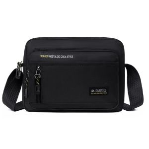 LANGJ กระเป๋าหลายช่อง กระเป๋าสะพายข้างผู้ชาย กันน้ำกันน้ำได้ จุได้มาก กระเป๋าธุรกิจของผู้ชาย การออกแบบใหม่ การเดินทางการเดินทาง กระเป๋าผ้าใบสะพายข้าง กระเป๋าถือแบบถือ