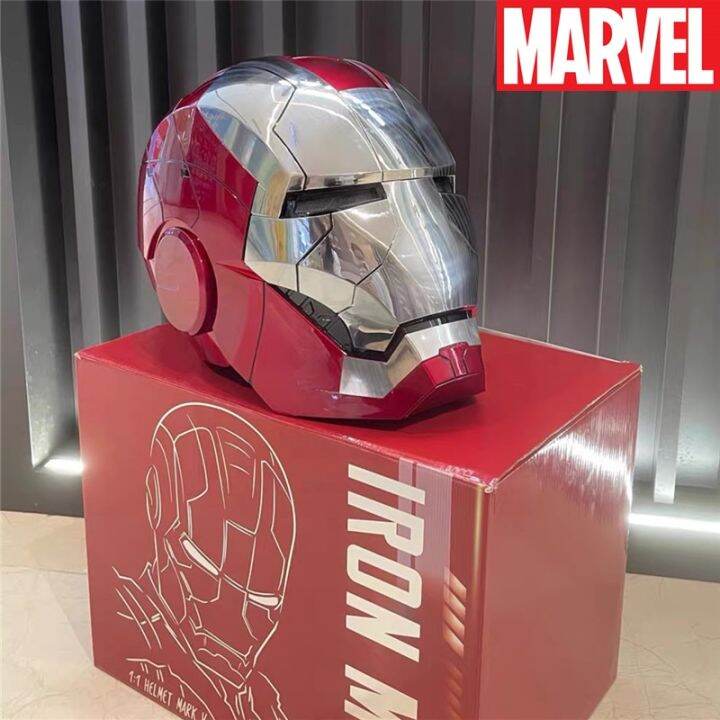 1:1 Marvel Iron Man MK5 Electric Helmet Multi-Piece Opening Closing ...