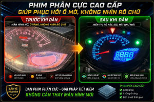 phim phân cực giúp phục hồi đồng hồ koso bị ố mờkhông nhìn rõ chữ màn hình