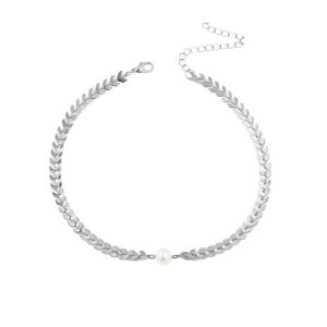 GL Fashionable Leaf Pearl Simple and elegant Necklace N7406-7407