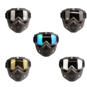 Pinph Motorcycle Goggles Mask Windproof Sun protection Removable Half Face