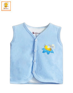 Áo gile cho bé sơ sinh BABIBOO áo gile cotton 2 lớp không ra màu không xù lông  BB53