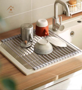 DXL Foldable Silicone Drain Rack Filter Water Roll Over Drain Bowl Filter Pad Sink Water Plate Rack