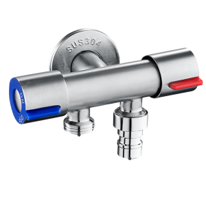 【10 years not bad】Stainless Steel Bathroom angle valve faucet Multi-Function Standard Spout 1 in 2 out 304 Stainless Steel 2 Way Angle Valve Double Valve Triangle Valve Faucet Switch Toilet Water Inlet Kitchen faucet Lavatory angle valve faucet