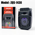 K-Song KTV Wireless Speaker ZQS1430 & 1431 / USB Rechargeable Bluetooth Speaker with LED Light , FM Radio , USB , MIC , AUX. 