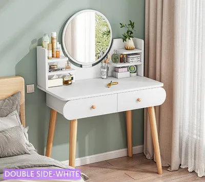 GM Home Bedroom Dressing Table with Drawers & Mirror Vanity Table 80*40*120 cm Solid Wood