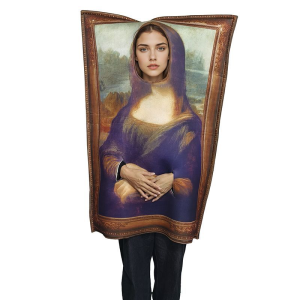 Adult Mona Lisa Halloween Cosplay Costume Funny Wearable Painting Photo Prop Fits 140-180cm