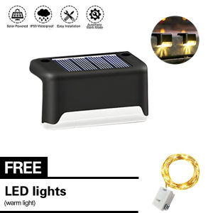 LED Step Lamp Path Stair Outdoor Garden Lights Waterproof Balcony Light for Patio Stair Fence Light(With Fairy Lights)
