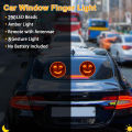 Car LED fun expression light smiley face light rear window multi-function warning gesture light palm light. 