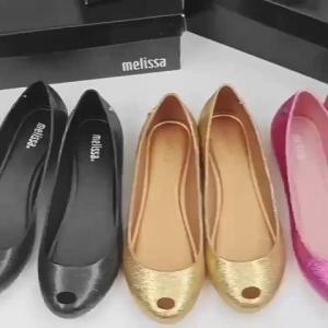 Melissa Official Store Women Shoes Simple flat shoes toe-leaking casual shoes jelly shoes fragrant shoes