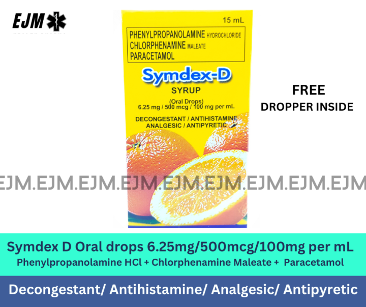 Symdex D Oral drops 6.25mg/500mcg/100mg per mL (10mL) Decongestant ...