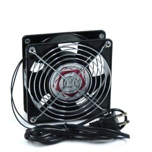220 Volt Metal 120x120mm Blower Cooling Fan with Grill Plug Iron Mesh Original/Heat Resistant/Rust Resistant Axial Cooling Fan AC Motor Industrial Ventilation Blower/Computer/Incubator