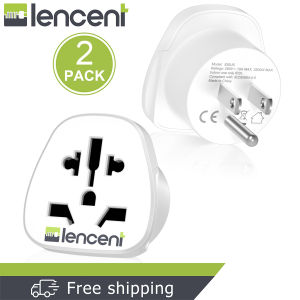 LENCENT 2X World to US Travel Adapter mula sa Malaysia/UK/USA/Europe/China/Australia hanggang sa 3 Pin US Adapter Plug [UK sa US Adapter/EU sa US adapter]