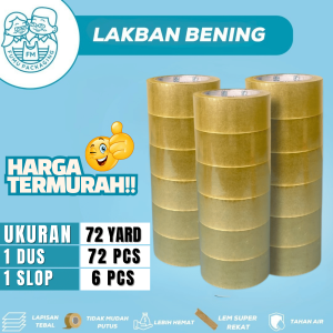 Lakban Selotip Bening 45mm X 72yard 6pcs