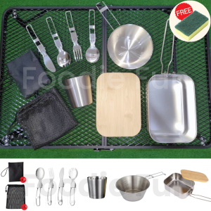 Personal/Couple/Group Camping Cooking Cookware Set Stainless Steel Outdoor Portable Peralatan Masak Berkhemah Set