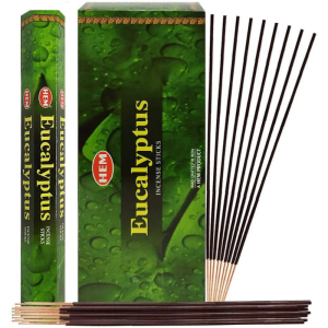 Eucalyptus Incense Sticks HEM 20 sticks - Enhances creativity concentration and productivity with a boost of positivity
