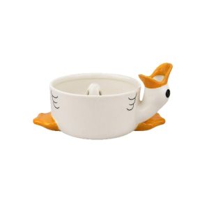 LILYGIRL Duck-shape Ceramic Berry Swirl Bowl Drain Holes Center Cone Design Fruit Washing Basket Efficient Quick Drainage Berry Swirl Drain Colander Kitchen Prep