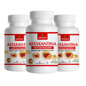 Oxeagle L-Astaxanthin Capsules | Natural Antioxidant for Youthful Skin Eye Support Anti-Aging | Made in Spain
