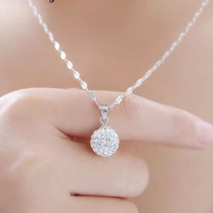 kalung titanium liontin import silver anti luntur perhiasan wanita