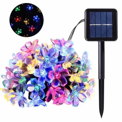Raya🌺Ready Stock🌺Solar Cherry Blossom String Light Fairy Light Flower Light Waterproof Garden Lawn Wedding Christmas Decor