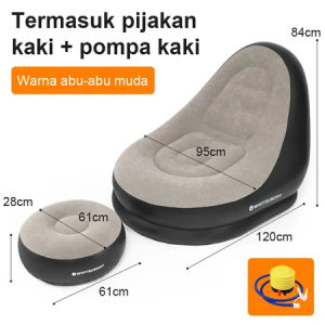 Sofa angin santai free pompa kursi santai dengan sandaran kaki